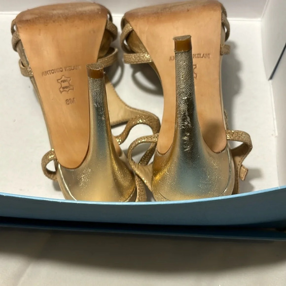Antonio Melani Nadelle Nude/Sand/Gold Size 8 Beaded & Rhinestone Heels - Picture 10 of 13
